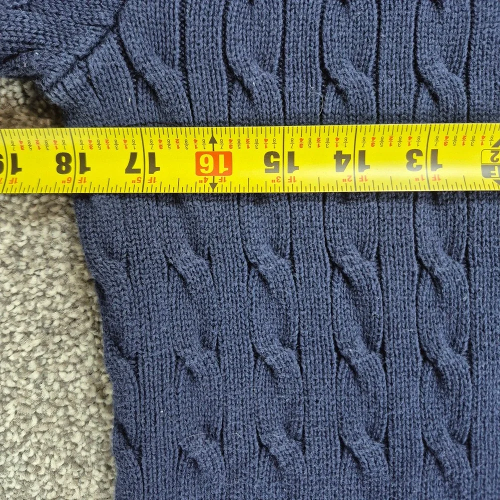 Polo Ralph Lauren Sweater Youth Size XL (18-20) Navy Blue Cable Knit Crewneck